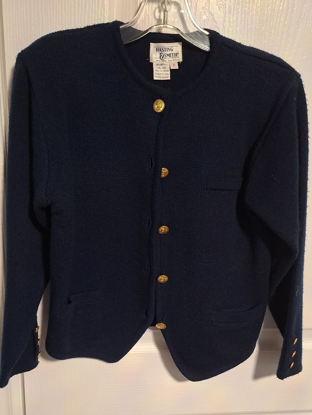 Navy‎ Blue Button-Front Cardigan